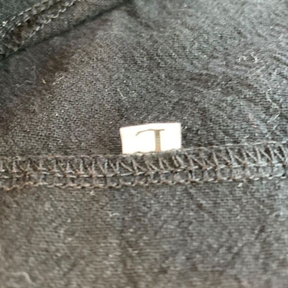 Jumpsuit 100% Cotton Womens Large Black Wide Leg Pedal Hem Laganlook Boho - Picture 7 of 7